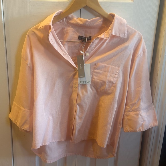 J. Crew Tops - J. Crew Light Pink Cropped Button-Down Shirt